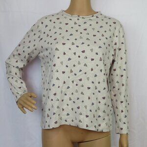 Vintage Patchwork Heart Sweatshirt Long Sleeve Grandma Cute 90s Vtg Cottagecore